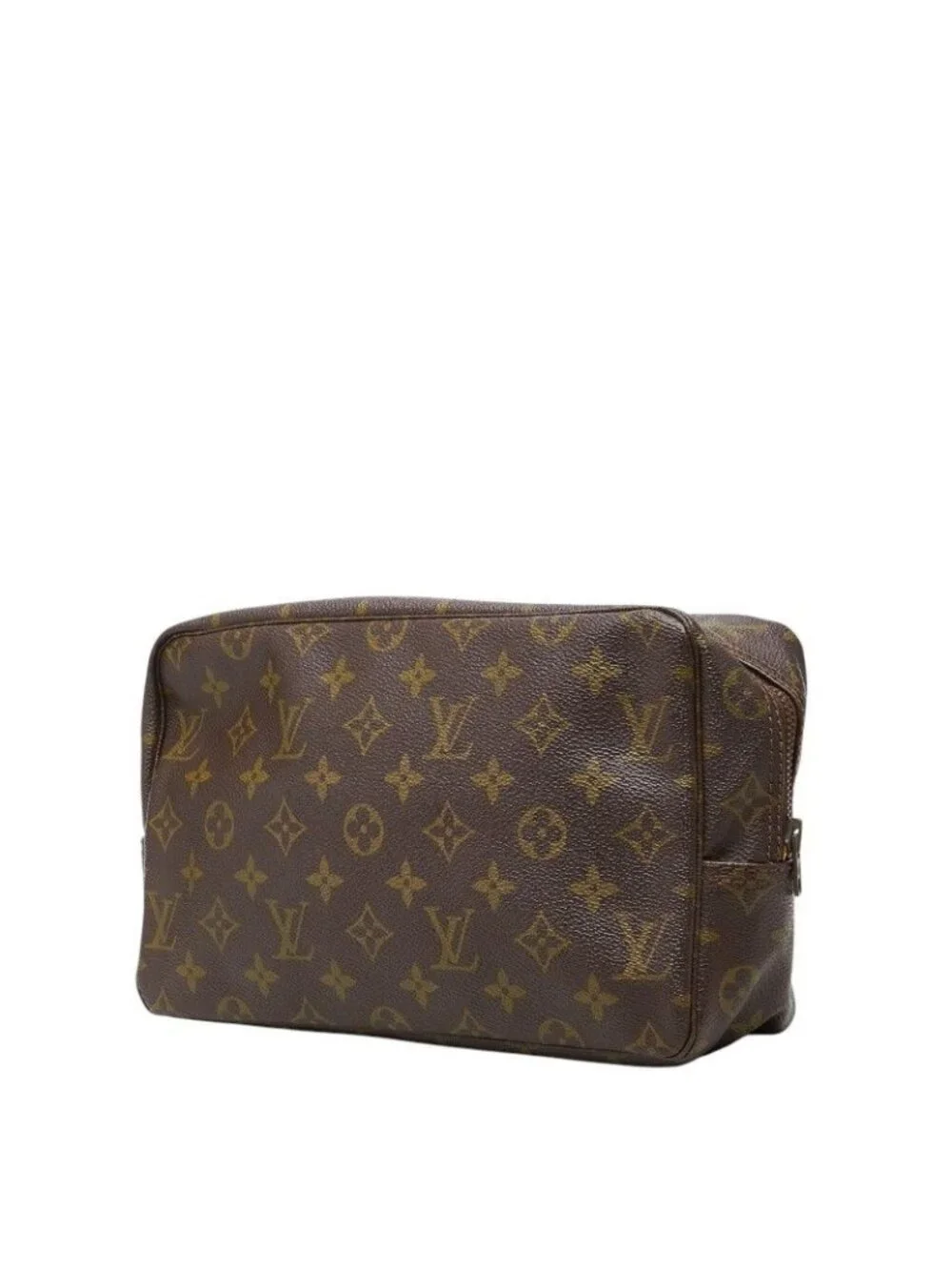 Louis Vuitton Monogram Trousse Toilet 28 Clutch Brown Leather